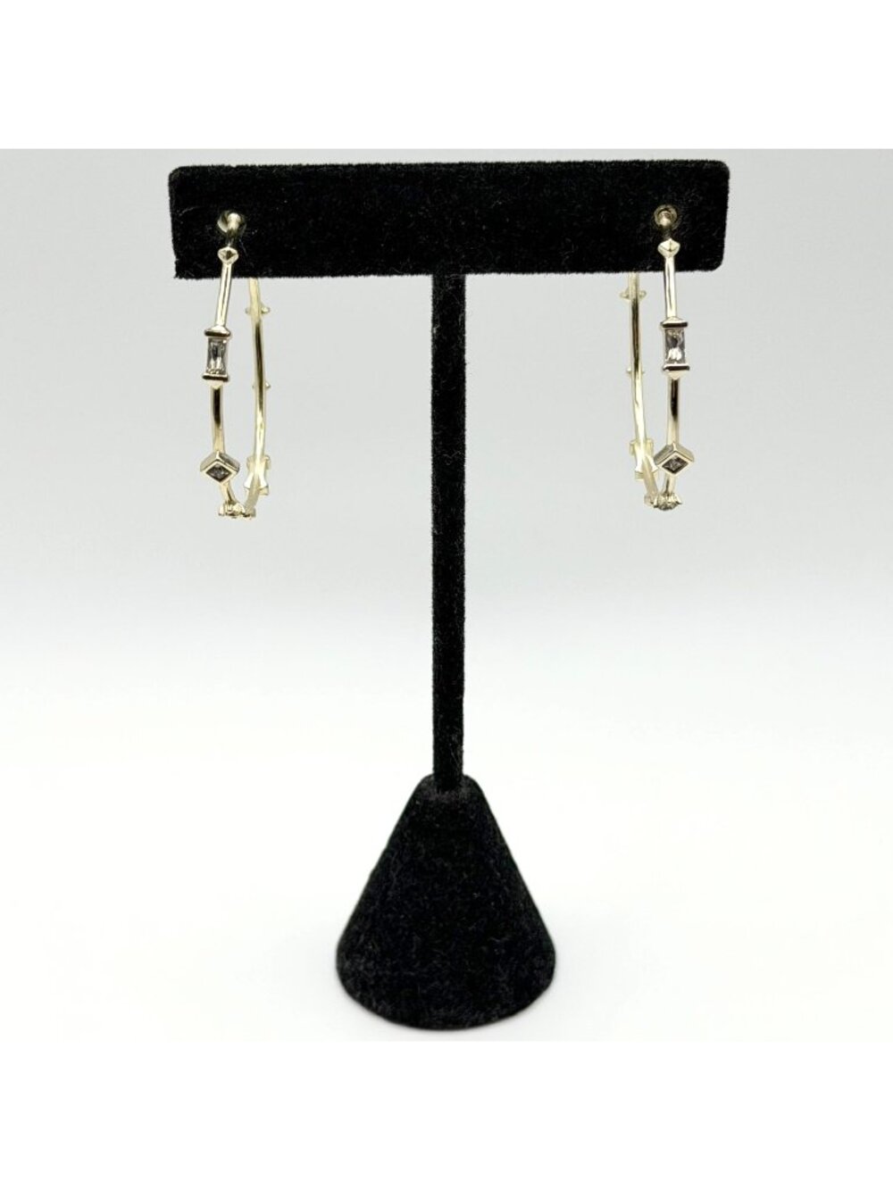 Kendra Scott Gold-Tone Hoop Earrings With Crystal Details